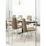 Polsterstuhl STRESSLESS "Laurel", braun (almond paloma, chrom matt), B:57cm H:92cm T:59cm, Leder PALOMA: PALOMA ist ein durchgefärbtes Semianilin-Möbelleder mit natürlicher Narbung., Stühle, Polsterstuhl, Low Back, Größe L, mit Beinen aus Stahl in Chrom matt