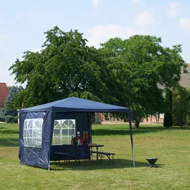 Relaxdays Pavillon 3 x 3 m inkl. 4 Seitenteile Blau