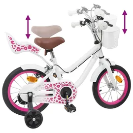 vidaXL Kinderfahrrad 12 Zoll RH 0 cm weiß