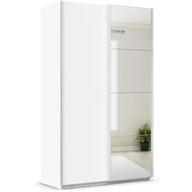 Rauch Quadra weiß (weiß, spiegel), B:136cm H:230cm T:62cm, Holzwerkstoff, Schränke, Schwebetürenschrank, mit Spiegelelementen