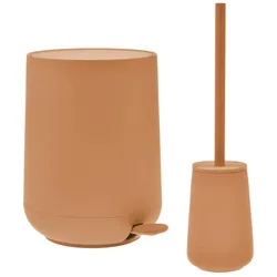 Zone Denmark Bad Accessoires 2tlg Set NOVA matt Pedaleimer und Toilettenbürste mandarine (orange)