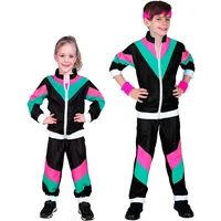 W WIDMANN MILANO Party Fashion - Kinderkostüm Trainingsanzug, Jacke und Hose, 80er Jahre Outfit, Jogginganzug für Karneval & Party