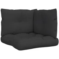 VidaXL Palettenkissen 3-tlg. Schwarz Stoff