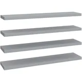 vidaXL Schwebende Wandregale 4 Stk. Grau 120x23,5x3,8 cm MDF