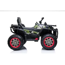ES-Toys Elektro Kinderquad MP3, USB, Batterieanzeige, Stoßdämpfer, 2x12V Motoren grün