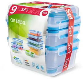 Emsa Clip & Close blau 16,4 x 21,0 x 22,0 cm 0,15/0,2/2 x 0,55/0,55/0,8/1,2/2,2 l 9-teiliges Set