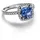 Pandora 193550C01 Damenring Silber Funkelndes Quadrat Blau Heiligenschein, 58/18,5