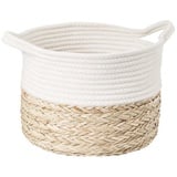 BUTLERS Dekokorb COTTON BRAID Korb rund Ø26cm beige