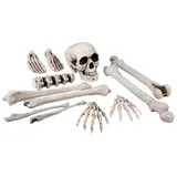 Boland Totenkopf und Knochen 12-teiliges Deko-Set Grau/Weiß