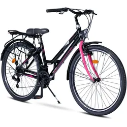 26" Zoll Alu Fahrrad City Bike Mädchen Fahrrad Kinderfahrrad 21 Gang Rh ca.40 cm Stvo