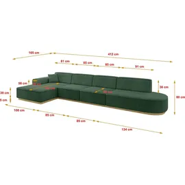 altdecor Ecksofa IREA-L3-v2 Grün