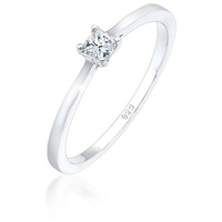 Elli DIAMONDS Princess Cut Verlobung Diamant 0.1 ct. 925 Silber Ringe Damen