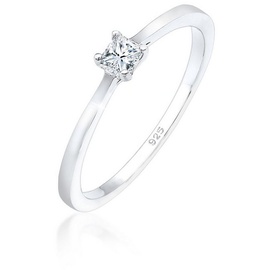 Elli DIAMONDS Princess Cut Verlobung Diamant 0.1 ct. 925 Silber Ringe Damen
