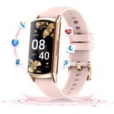 Fenamor Smartwatch Damen Klein mit Telefonfunktion Fitness Tracker Damen Sportuhr Damen, 1.58" Bluetooth Anrufen 120+ Sportmodi Wasserdicht ftnessuhr SpO2 Herzfrequenz Schlafmonitor, Rosa