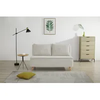 2-Sitzer OTTO HOME "AINSLEY 140 cm, Schlafsofa", creme, B:145cm T:85cm, 100% Polyester, Sofas, Verstellbare Rückenlehne und Sofa mit Bettfunktion