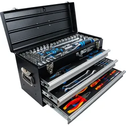 BGS Elektriker-Metall-Werkzeugkoffer | 3 Schubladen | mit 147 Werkzeugen