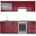 Vicco Küchenzeile Fame-Line 240 cm Bordeaux Hochglanz/Anthrazit