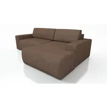 A&J MöbelLand Ecksofa TOTI mit Schlaffunktion. Farbe: Braun 25. - Braun