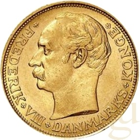 20 Kronen Goldmünze Dänemark Frederik VIII.