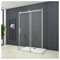 duschspa Komplettdusche 195cm ESG Duschkabine Duschabtrennung Duschtür Schiebetür, BxT: 145x90 cm, Einscheibensicherheitsglas, Sicherheitsglas, Set 145 cm x 90 cm