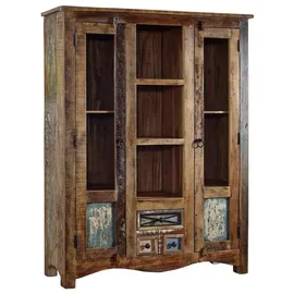 Massivmoebel24 Highboard Altholz 115x40x150 mehrfarbig lackiert NATURE of SPIRIT #21