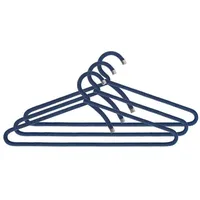 Peppermint Products Kleiderbügel Textil-KLEIDERBÜGEL aus Seil 3er Set Blau