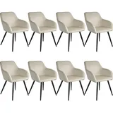 Tectake Marilyn 8 St. Samt creme/schwarz