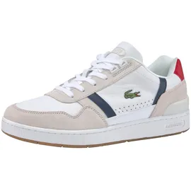 Lacoste T-Clip 0120 2 SMA Sneaker, Weißes Wht NVY Red, 40 EU