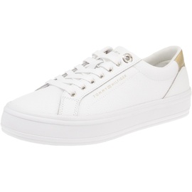 Tommy Hilfiger Damen Sneaker Essential Vulc Leather Sneaker Schuhe, Weiß (White), 39