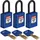 Brady SafeKey Nylon Lockout-Vorhängeschloss Mit Nylon Bügel 38.00 mm Blau KA - Gleichschließende Schlösser 3 Stück