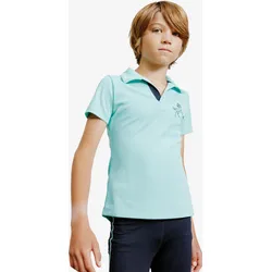 Reit-Poloshirt kurzarm Kinder Mesh - 500 türkis Gr. 140 - 10 Jahre