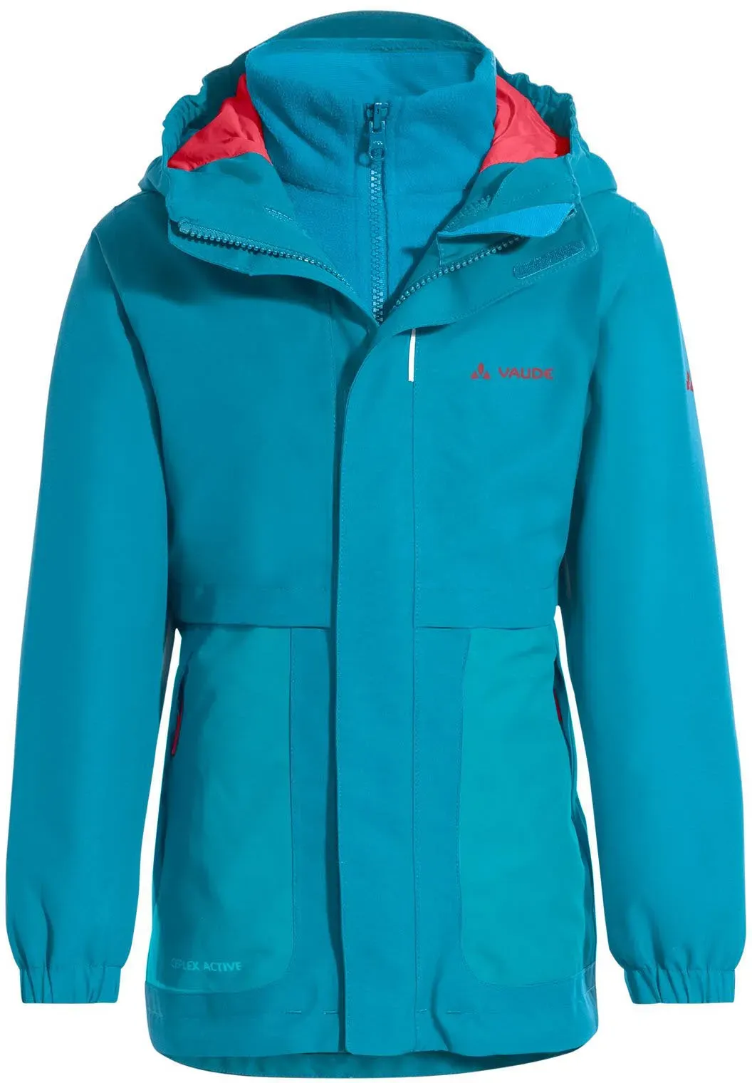 Vaude Campfire 3in1 Mädchen Doppeljacke Langarm Kapuze Alltag Freizeit Wintersport blau 98