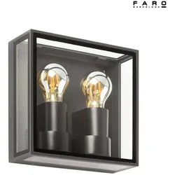 Faro Wandleuchte POMO 2xE27, IP65, dunkelgrau FAR-71306