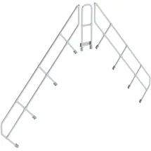 Günzburger MUNK zweiter Handlauf Aluminium-Überstieg stationär/fahrbar 45° 11 Stufen