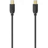 Hama USB-C auf USB-C-Kabel Flexi-Slim Schwarz 0,75 m