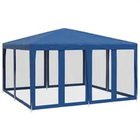 vidaXL Partyzelt mit 8 Mesh-Seitenteilen Blau 4x4 m HDPE