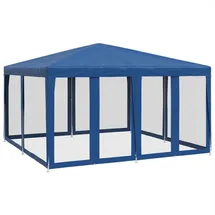 vidaXL Partyzelt mit 8 Mesh-Seitenteilen Blau 4x4 m HDPE