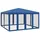 vidaXL Partyzelt mit 8 Mesh-Seitenteilen Blau 4x4 m HDPE