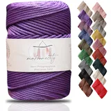 Makromecity Makramee Garn 3mm x 120m Lila Premium Polyester Makramee Schnur Polypropylene Yarn Basteln für Wandbehänge Umhängetasche Handtasche Runner Schnullerkette Platzteller