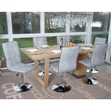 6er-Set Esszimmerstuhl HWC-C41, Stuhl Lehnstuhl, Textil vintage betongrau