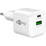 goobay 20 W USB-C PD GaN Dual-Schnellladegerät Nano weiß
