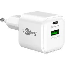 goobay 20 W USB-C PD GaN Dual-Schnellladegerät Nano weiß