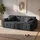 COMHOMA Sofa 2 Sitzer, 180 x 86 x 40 cm Bodensofa, Couch mit Rückenlehne, Kissen und Armlehne, Modernes Stoffsofa für Wohnzimmer, Wohnung, GRAU - Grau