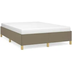 vidaXL Bettgestell ohne Matratze Taupe 140x200 cm Stoff