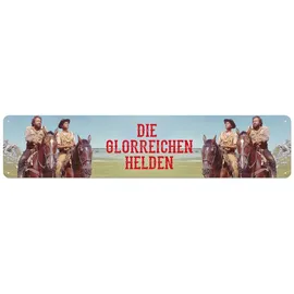Blechwaren Fabrik Braunschweig GmbH Bud Spencer und Terence Hill - DIE GLORREICHEN HELDEN - Straßenschild Blechschild - 46x10 cm STRT03