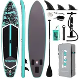 HS.SUPPLY SUP-Board Funwater SUP Board 350×84×15 cm – Aufblasbares Stand Up Paddle Set, (Set), mit Paddle, Stand Up Paddling blau