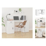 vidaXL Schreibtisch mit Stauraum Weiß Holzwerkstoff