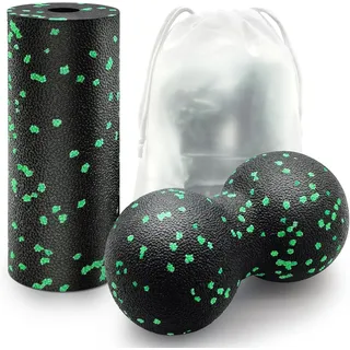 Faszienball und Faszienrolle Set, Kleiner Massageball Fazienrolle für