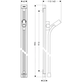 Hansgrohe Raindance Unica 900mm, m Isif 1600mm Schlauch, chrom