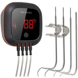 Inkbird IBT-4XS Bluetooth Grillthermometer Digital Barbecue Fleischthermometer mit Magnet Montagedesign und Rotations Lesebildschirm Thermometer für BBQ Küche Grill Ofen Smoker Rotisserie